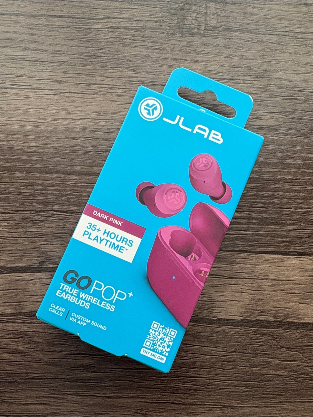 JLab GO POP+ True Wireless Earbuds — Dark Pink